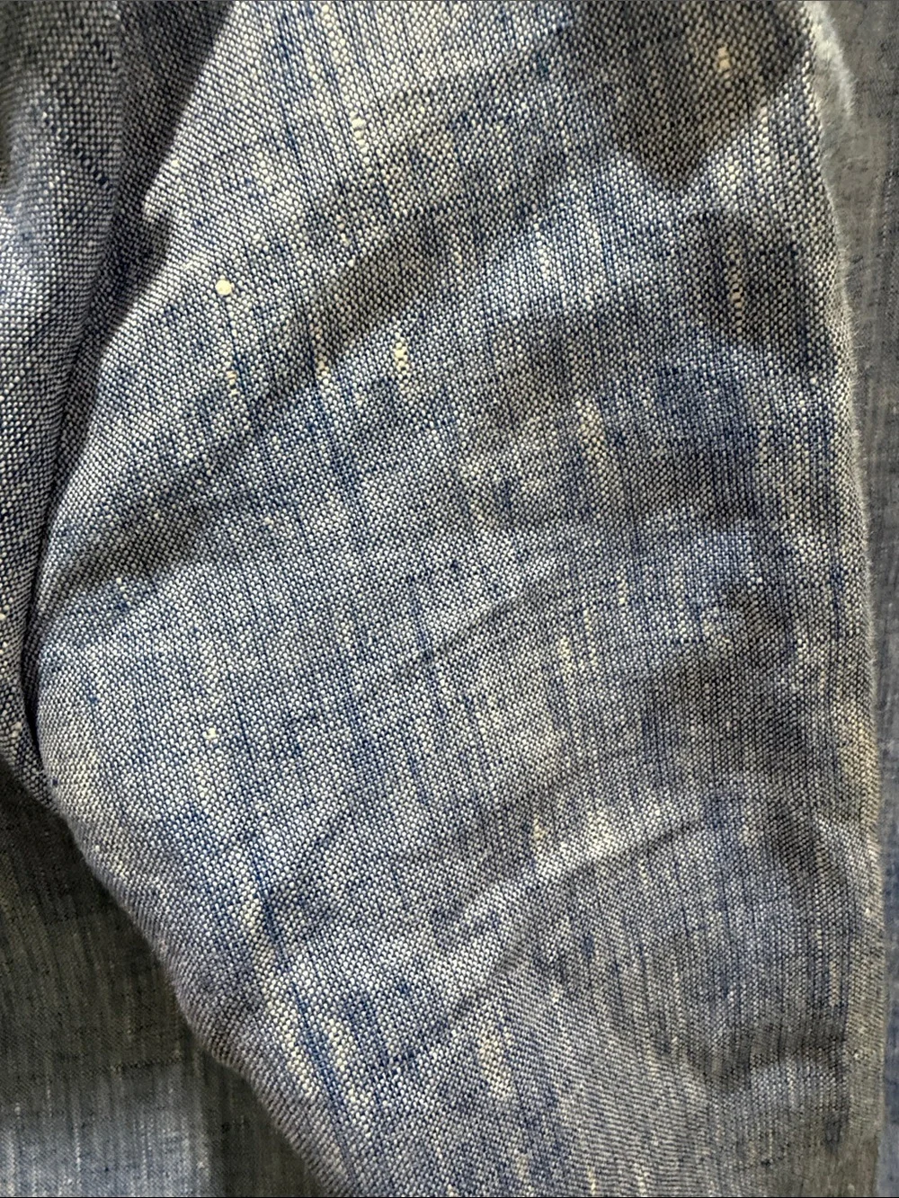 TALLIA linen Light Blue Chinos with Cream Piping